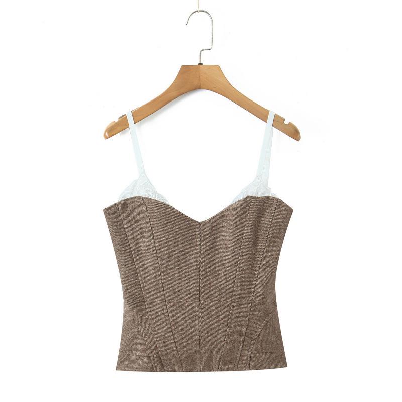 

European French Style Slim-Fit Boned Strapless Waist-Cinching Outerwear Camisole Top for Women L