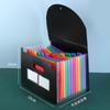 A4 Accordion File Folder with 25 Pockets, Color Inner Pages, and Lanyard Flap (PP Material)