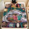 Splicing Spirited AwayPrint Flannel Blanket, High Quality Comfortable for All Seasons, Home Decor, Warmth and Comfort