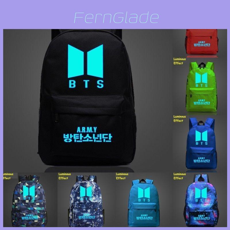 Bts Kpop Bangtan Boys Leuchtender Rucksack Mode Nylon Schulter Reise Tasche Schule