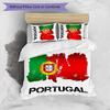 Portugal National Football Team Pattern Printed 3PCS Bedding Set Soft Skin-Friendly Washable Duvet Cover & Pillowcases Set All Season Bedroom