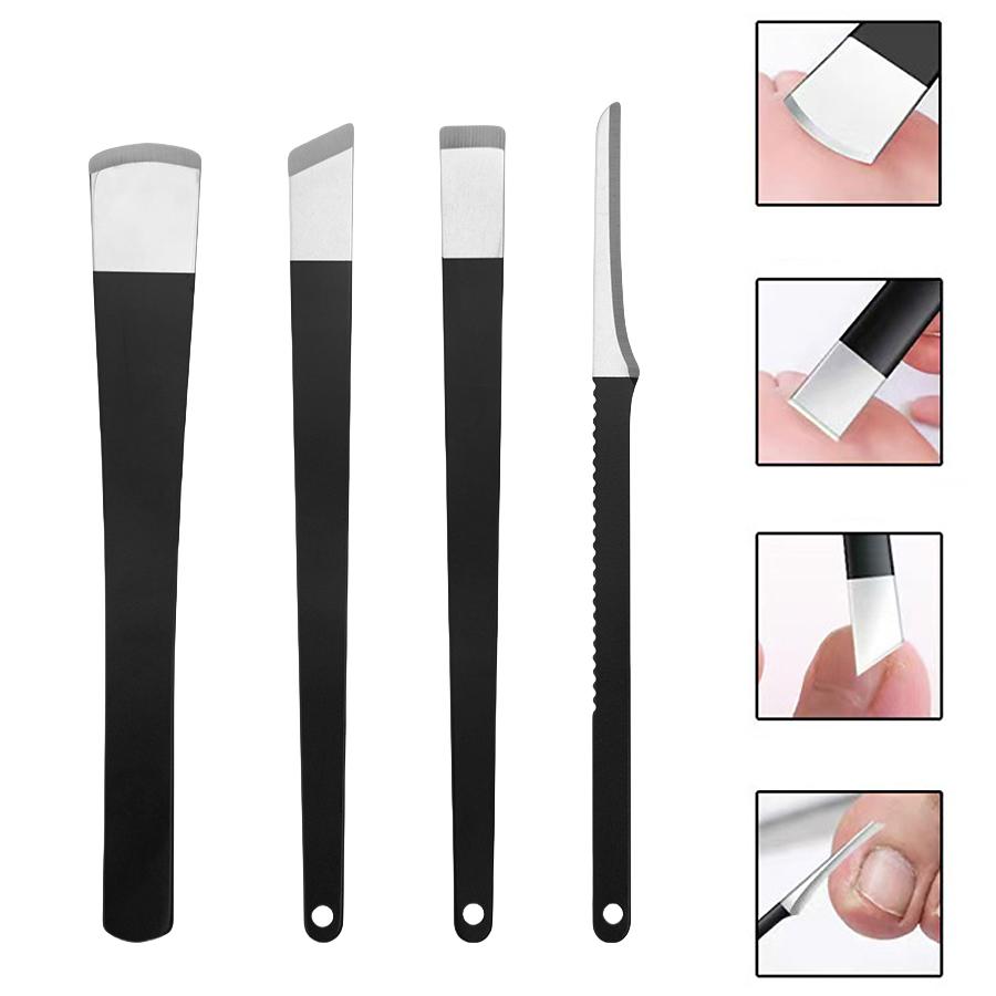 4-teiliges Pediküre-Set Nagelknipser, Hornhautentferner Hühneraugenmesser Schaber für abgestorbene Haut Trimmerklingen für Zehennagelpflege