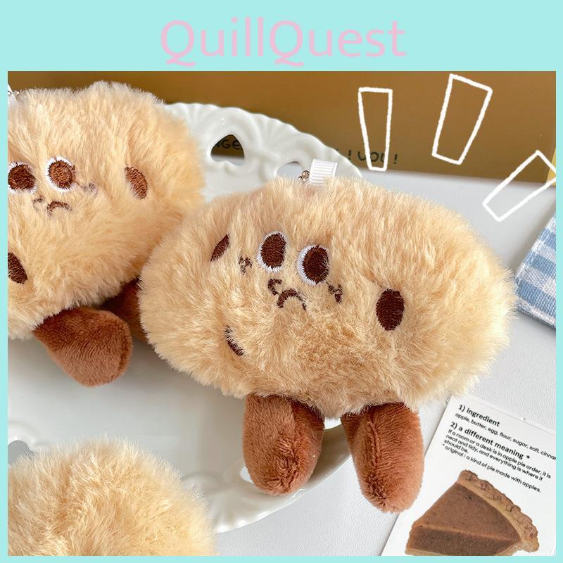 Adorable Plush Cookie Doll Keychain Cute And Fluffy Brown Stuffed Animal Accessory For Bags And Backpacks