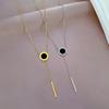 Titanium Steel Tassel Roman Ring Minimalist Wind Furnace Real Gold Necklace Female Collarbone Chain Accessories