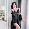 1011 New Sexy Pajamas Women's Ice Ribbon Chest Pad Lace Suspender Pajamas Two-piece Set Pure Desire Style Loungewear