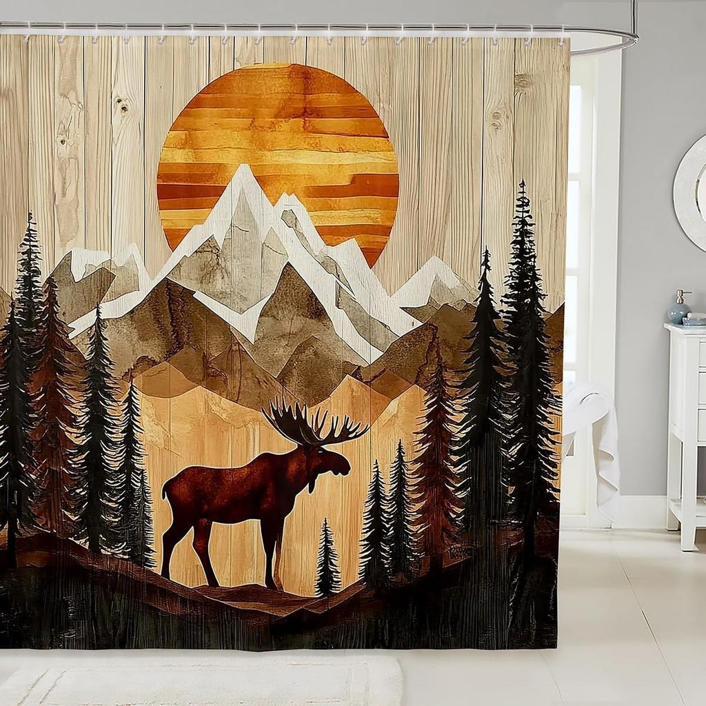 Kids Cute Capybara Shower Curtain for Bathroom Decor Japanese Cherry Blossoms Flowers Bath Curtain for Boys Girls Teens Cartoon