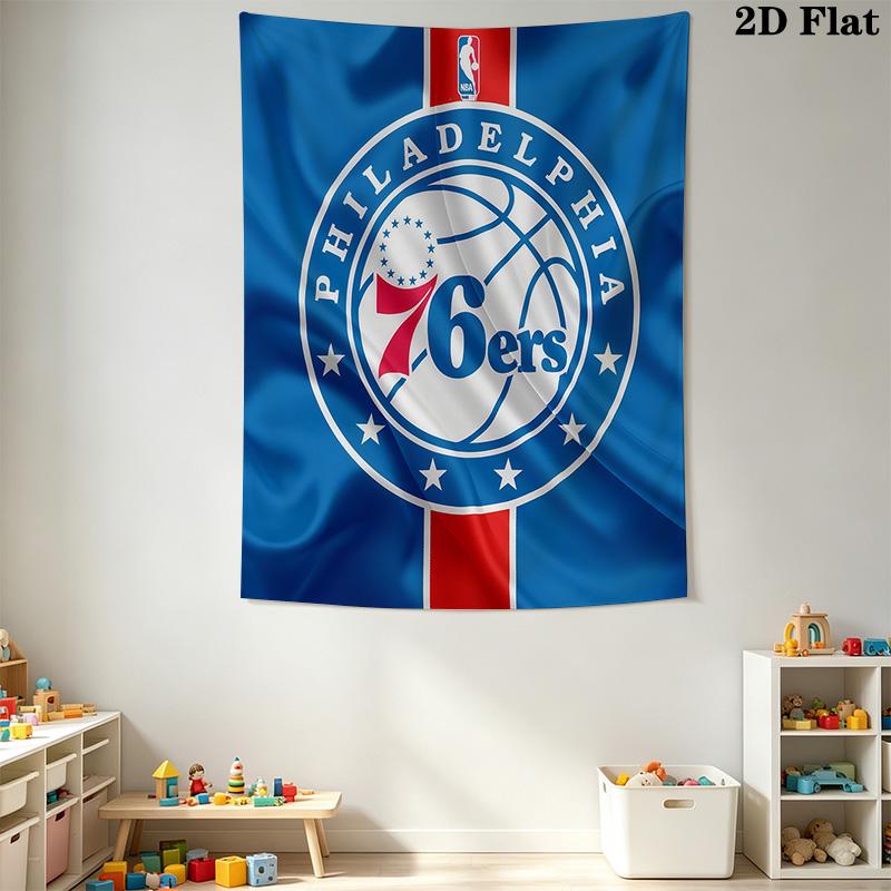Sixers Logo Blue Background Bedding 1 Duvet Cover 2 Pillowcase Without Core Christmas Birthday Gift Duvet Cover And Pillowcase
