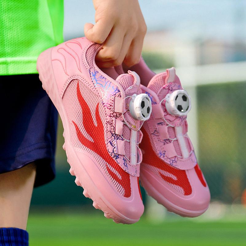 Summer New Mesh Children's Football Shoes Breathable Mesh Broken Nails Primary School Boys and Girls Professional Football Training Shoes