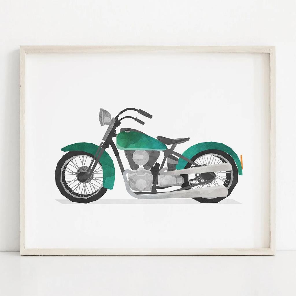 Auto Zug Motorrad Kinderzimmer Vintage Leinwand Kunst Gemälde Poster und Drucke Aquarell Wandkunst Bild für Heimdekoration Cuadros