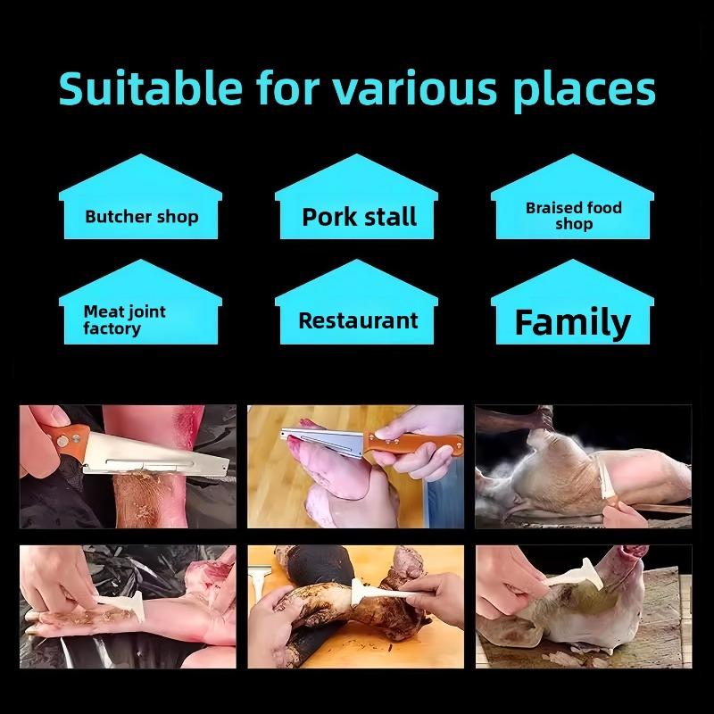 Pig Hair Removal Knife - Perfect for Scraping Pig Fat. Special Knife for Scraping Pig Skin. Super Sharp Blade. Pig Hair Removal Tool.