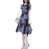 2026 Summer New Dress Women's Short-sleeved Korean Version Slim and Thin Printed Imitation Chiffon Dovetail Skirt Fairy Skirt