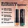 2 IN 1 Bullet Pearlescent Eye Shadow Pen Pointed Eyeliner Stick Caramel Brown Black Eyeshadow Makeup Silky Smooth Waterproof Lasting Eyeshadow