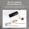 Manual Coffee Bean Grinder with Ergonomic Wood Crank 6 Core Conical Burr Digital Grinding Degree