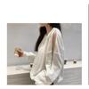Women S Oversize Thin Autumn Long Sleeve Zip Off Shoulder Hoodie Loose Fit Solid Top