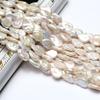 Boho Handmade Teardrop-shaped Pearl 10×15mm, White Natural Freshwater Pearls Beads for Jewelry Making DIY Necklace Accessories, Mother's Day Gift 36cm