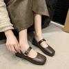 Fashion Women's Flat Shoes Autumn New Square Head Shallow Mouth Line with Soft Sole Anti-slip Wear-resistant Single Shoes