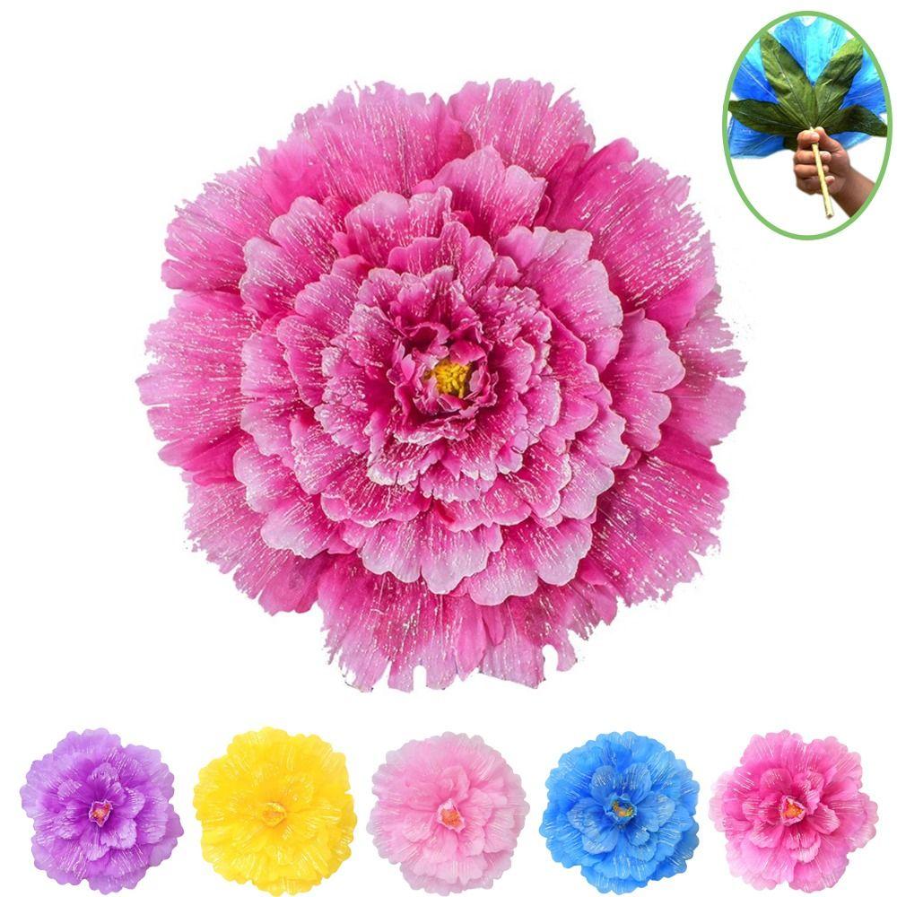 Large Size Peony Flower with Rod Decorative Flower Wall Artificial Flowers Dance Performance