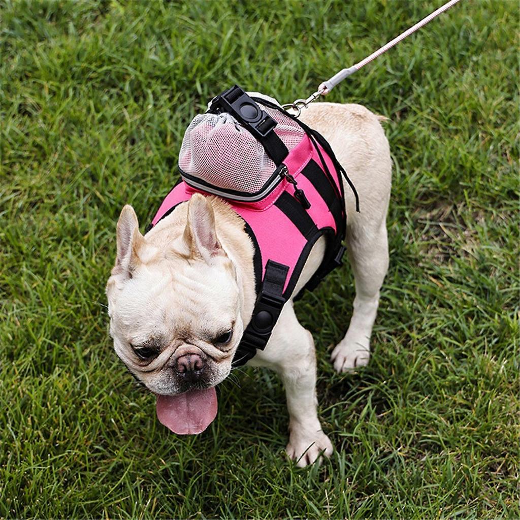 Hund Einstellbares Trainingsgeschirr Weste Rucksack Gürtel Bequemes Hundewestengeschirr für mittelgroße Hunde Rucksackweste Gelb S