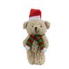 Adorable Christmas Bear Ornament Plush Toy Accessory With Scarf And Bag Charm