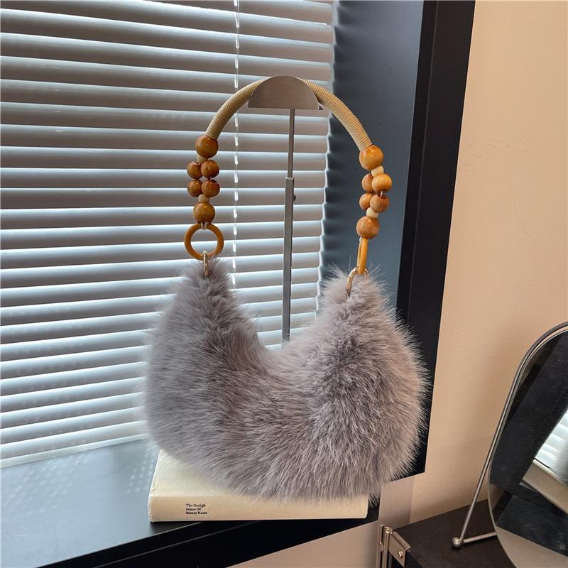Autumn and winter Mao Mao hand bag plush small bag shoulder dumpling bag casual simple handbag shoulder bag