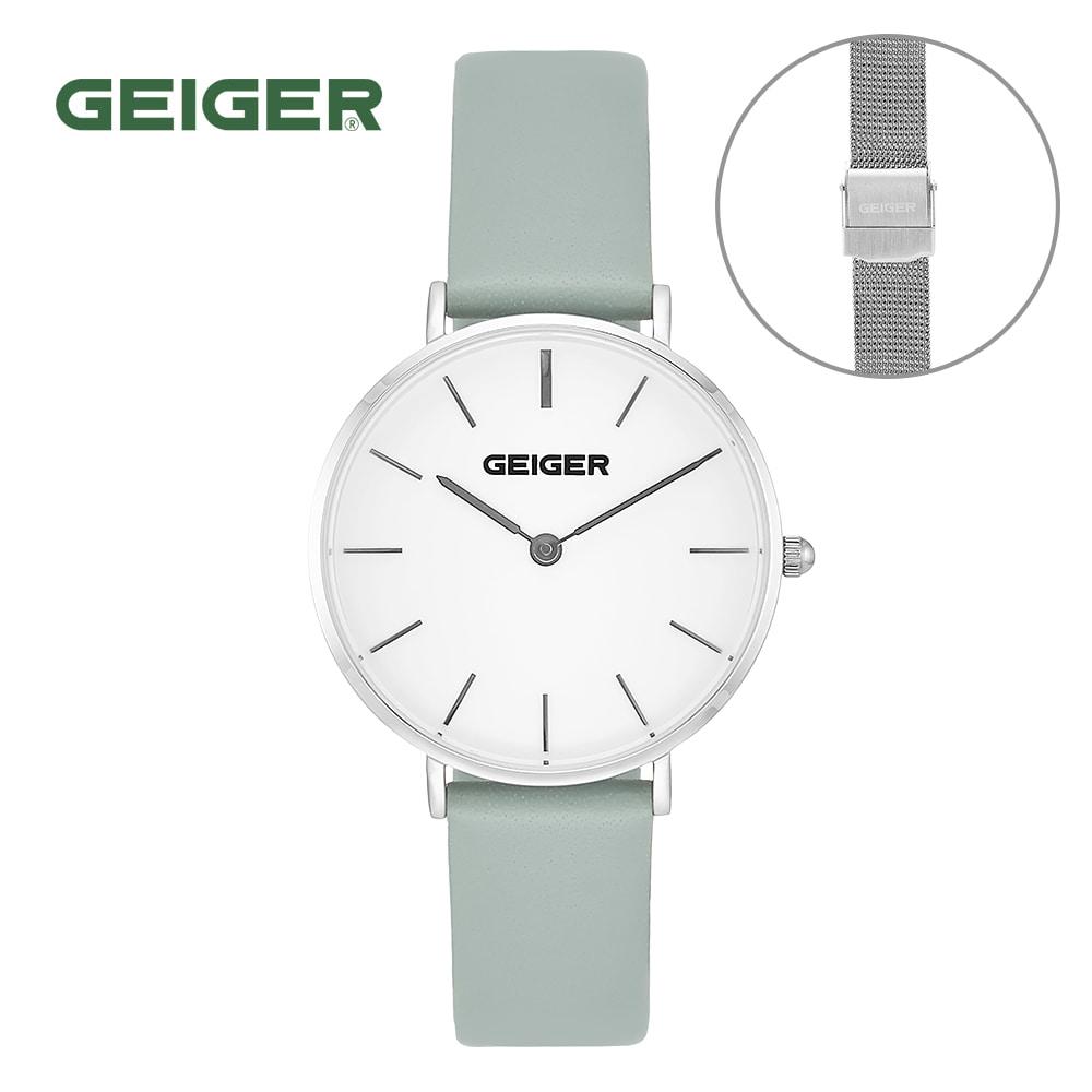 

Geiger GE8033WTMI Женские кожаные часы 32 мм (с дополнительной сетчатой лентой)