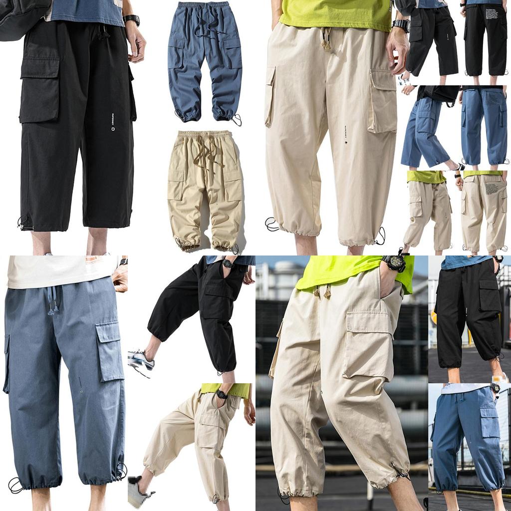 Relaxed Fit Men Capri Short Pants With Adjustable Ankles For Casual And Beachwear