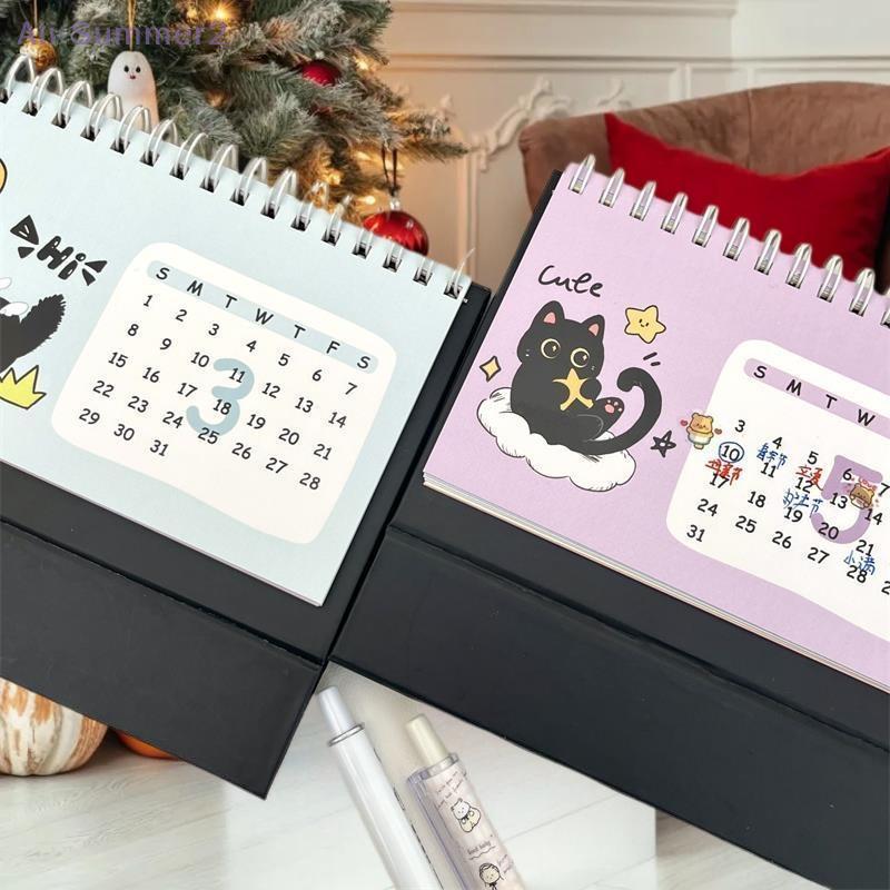 2026 Year Of The Horse Mini Calendars Creative Desk Portable Travel Calendars Cute Cat Pattern Calendar Desktop Decor Ornaments
