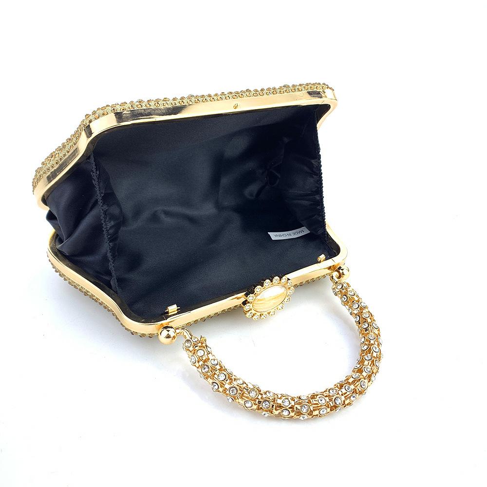 Silver/Gold/ Rhinestone Bag Women Wedding Party Diamond Top-Handle Crystal Dinner Purses Evening Bags Long Chain Shoulder Handba