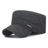 Men's Warm Windproof Fleece-Lined Flat Top Hat with Ear Flaps