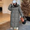 Neue verdickte Daunen-Baumwoll-Steppkleidung Damen lang knielang Baumwoll-Steppkleidung lockere Brot-Kleidung Winter Baumwoll-Steppjacke