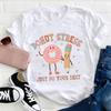 2025 Süßes Lässiges Mode O-Ausschnitt Bedrucktes Damen Kawaii Oberteil Normales T-Shirt Kurzararm Süßes T-Shirt Muster Sommer T-Shirt