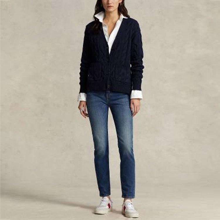 Polo Ralph Lauren SS23 Solid Cable Knit Sweater Women sweater Navy-Blue WMPOSWENDW20082-400