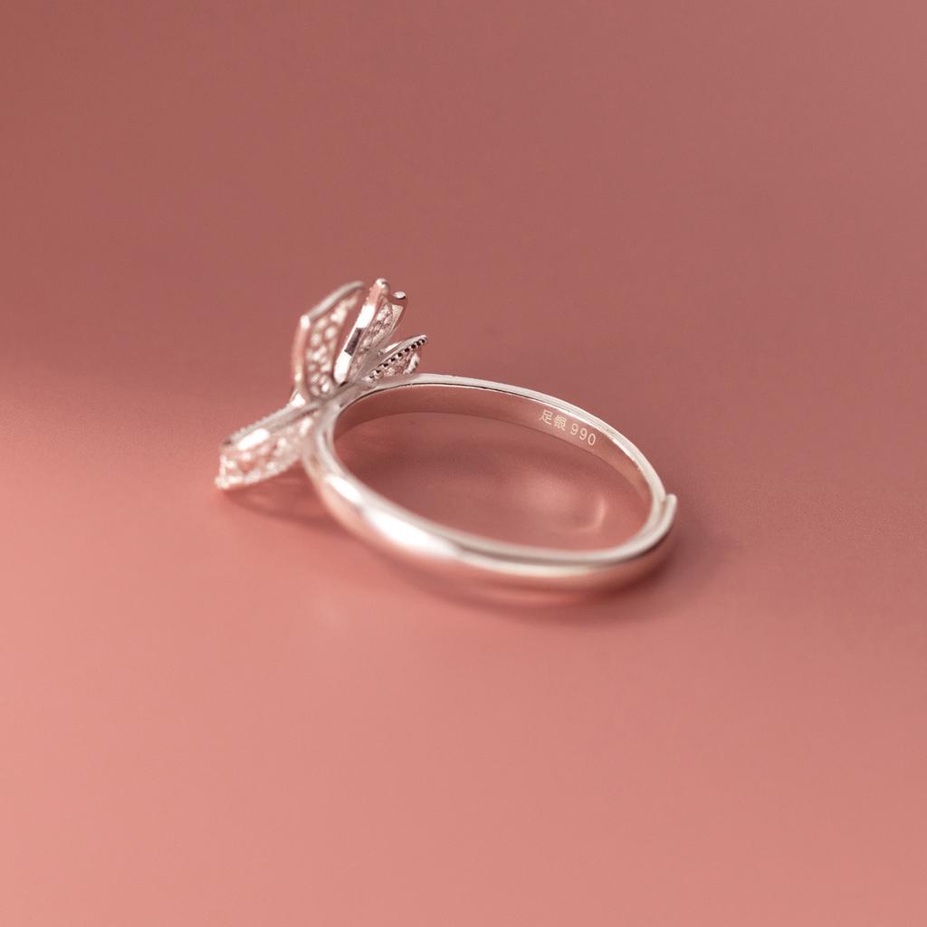 925 Silver Bow Adjustable Rings For Women Luxury Quality Jewelry Gift Female Accessories Jewellery
