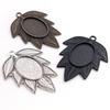 5 pièces 18x25mm Taille intérieure Plaqué Argent Antique Bronze Noir Style Mode Cabochon Camée Base Support Pendentif Apprêts pour collier