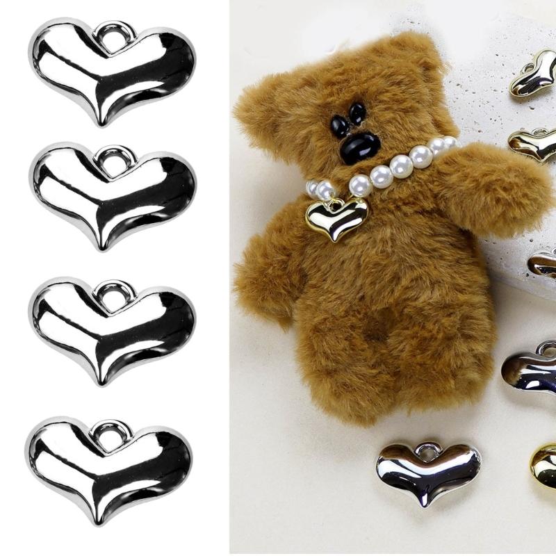 Versatile Heart Pendant Set for Keychains Assorted Love Heart Pendants DIY Jewelry Making Supplies Necklaces Charm