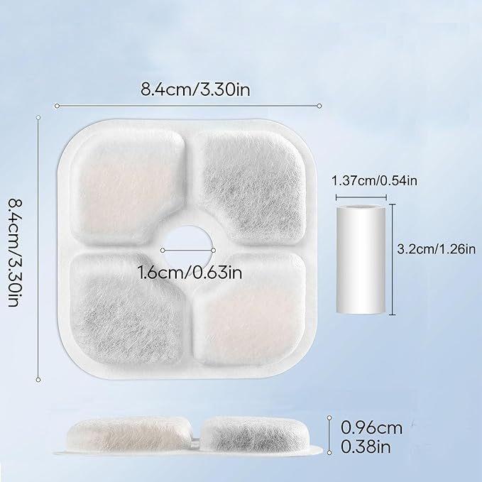 

ATUBAN Replacement Filters Compatible Catit PIXI Cat Water Fountain, Triple Filtration with Activated Carbon, Ion Exchange Resin Filters Add Hoses