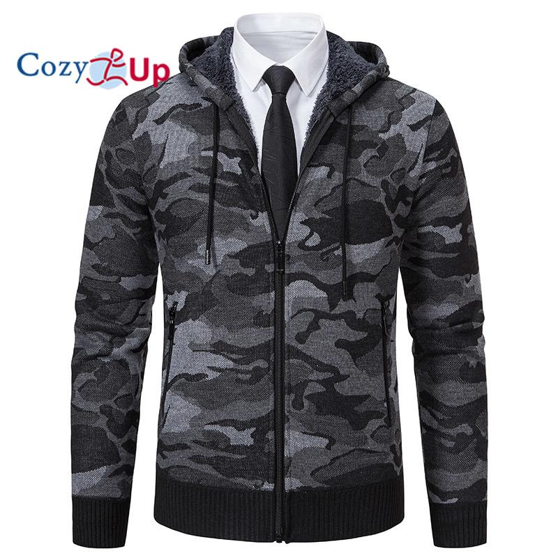 

Затишна чоловіча куртка-кардиган з капюшоном, шерпа, кашемір, повсякденний камуфляж, потовщений теплий 3XL сірий