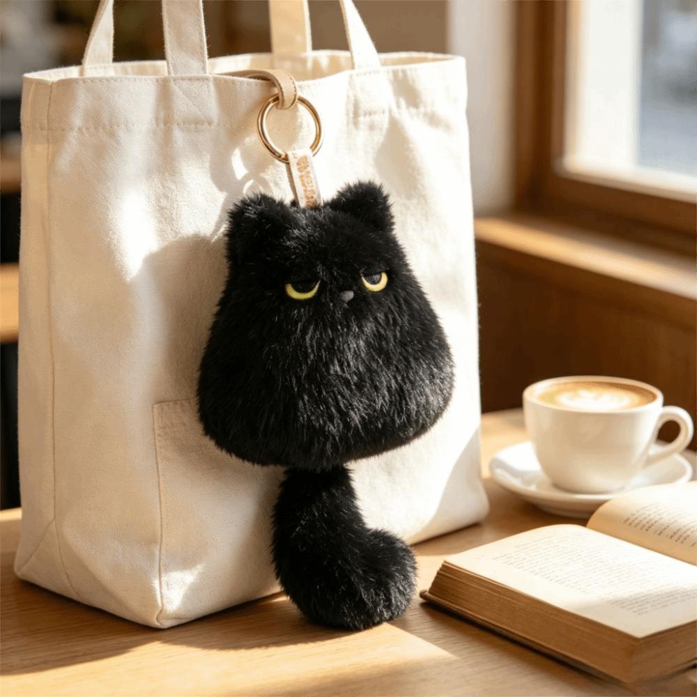 Cute Cat Cat Plush Doll Keychain Soft Fluffy Kitten Plush Keychain Cat Plush Pendant Gift for Boy