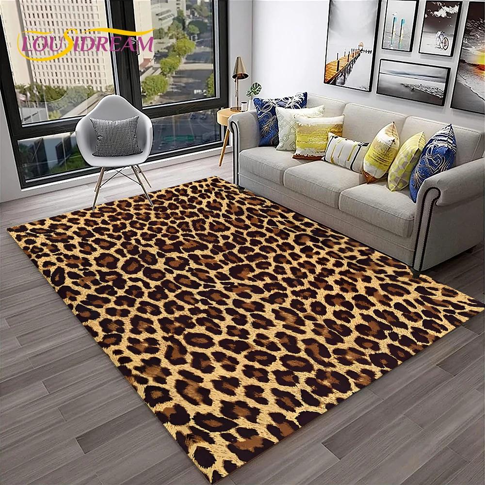 Dywanik z nadrukiem w paski seria Dzikiego Lamparta do domu Salon Sypialnia Sofa Mata wycieraczka Dekoracja, dywanik do kącika zabaw dla dzieci Mata podłogowa antypoślizgowa