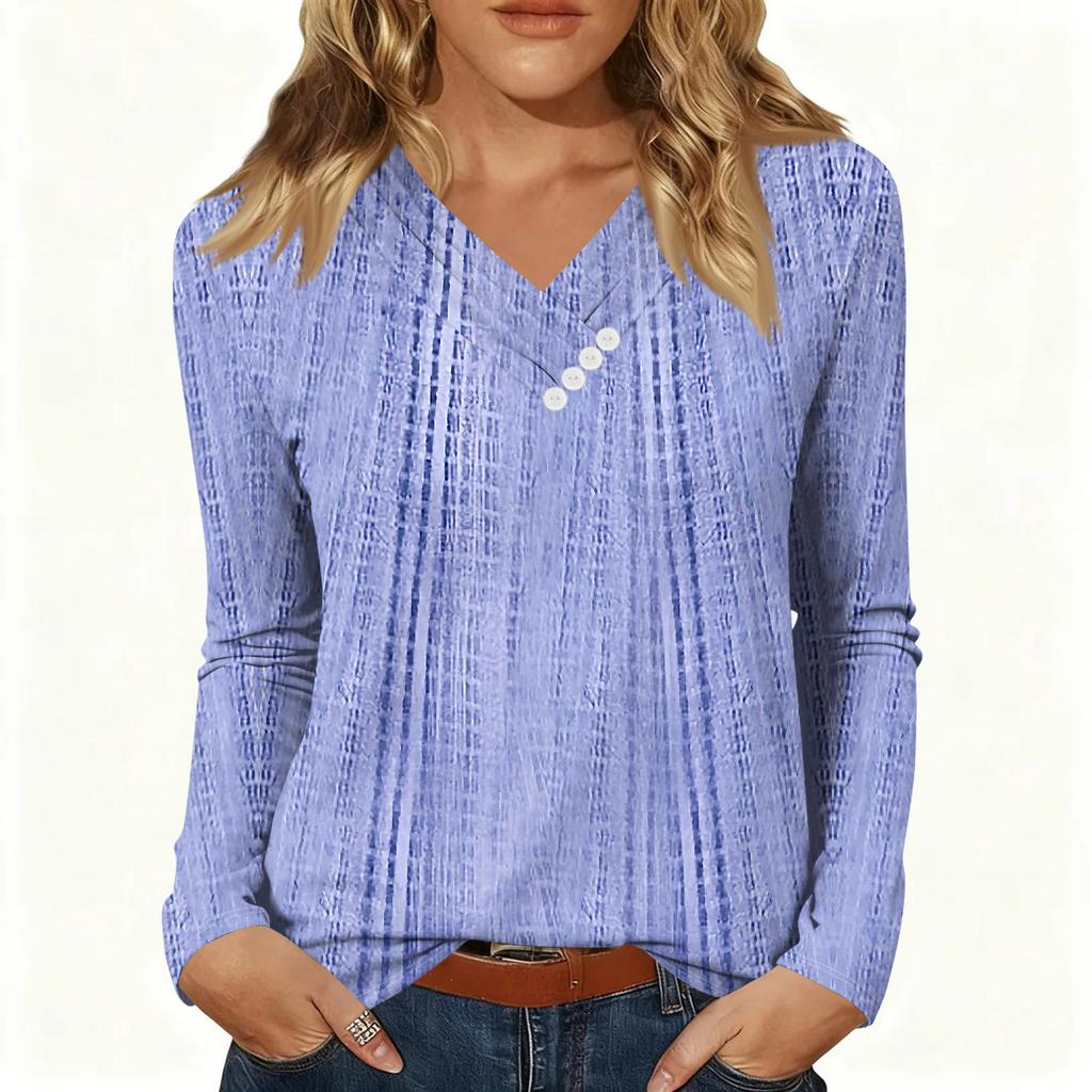 Womens Sweaters V-neck Long Sleeve Shirts Fall Outfits  Fashion Winter Clothing Side Slit