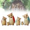 3pcs Porcelain Owls Statue Ornament Shaped Desktop Craft Figurine Sitting Room