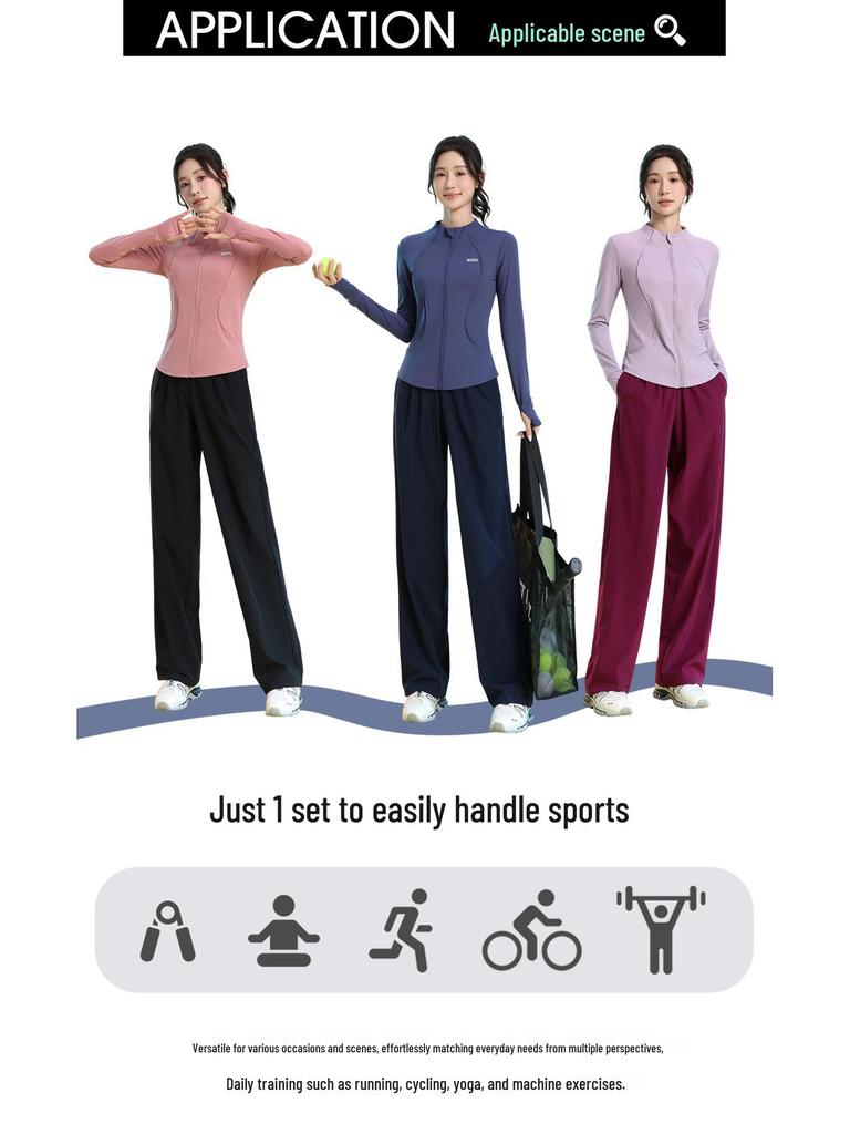 Women's Quick-Dry Long Sleeve Fitness Set for Badminton, Running, and Outdoor Sports - Autumn/Winter Collection