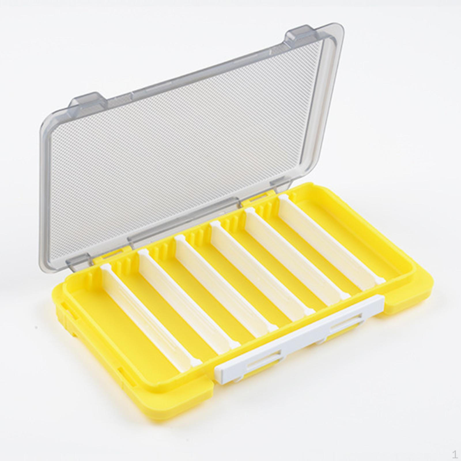 

Двусторонняя коробка для рыболовных снастей, легкий держатель для приманок, практичный органайзер для хранения приманок жёлтый