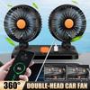 12V 24V Double-head Fan USB Charging Car Cooling Fan Universal Car Air Outlet Fan  Home Cooler