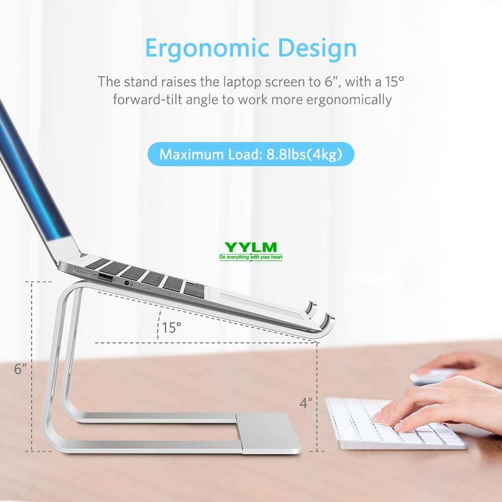 Ergonomic Aluminum Laptop Mount Computer Stand Compatible Detachable Laptop Riser Notebook Holder For MacBook 10-15.6"