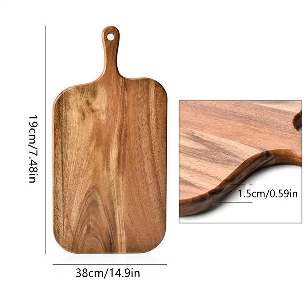 

Chopping Board Wood Chopping Board with Handle Double-Sided Cheese Steak Tray Plates for Kitchen RV Outdoor Restaurant Camping