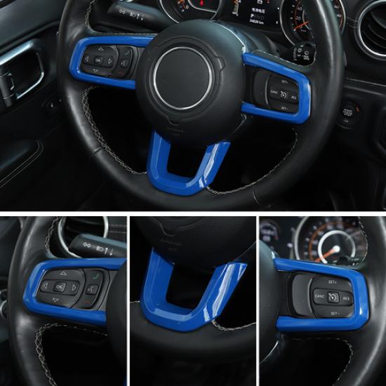 Steering Wheel Trim Cover ABS Interior Accessories for 18+ Jeep Wrangler JL JLU
