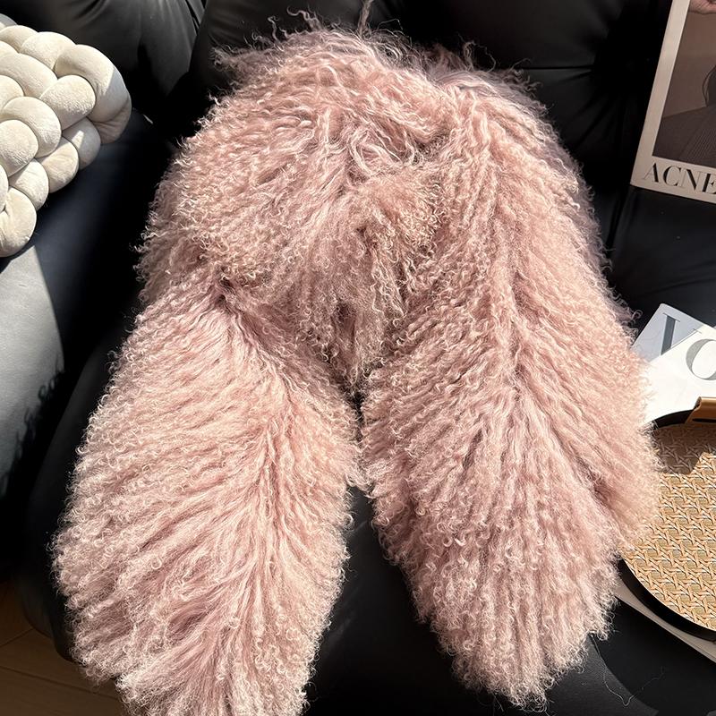High Quality Winter Double-face Faux Fur Fluffy Wool Chunky Long Scarf for Women Stylish