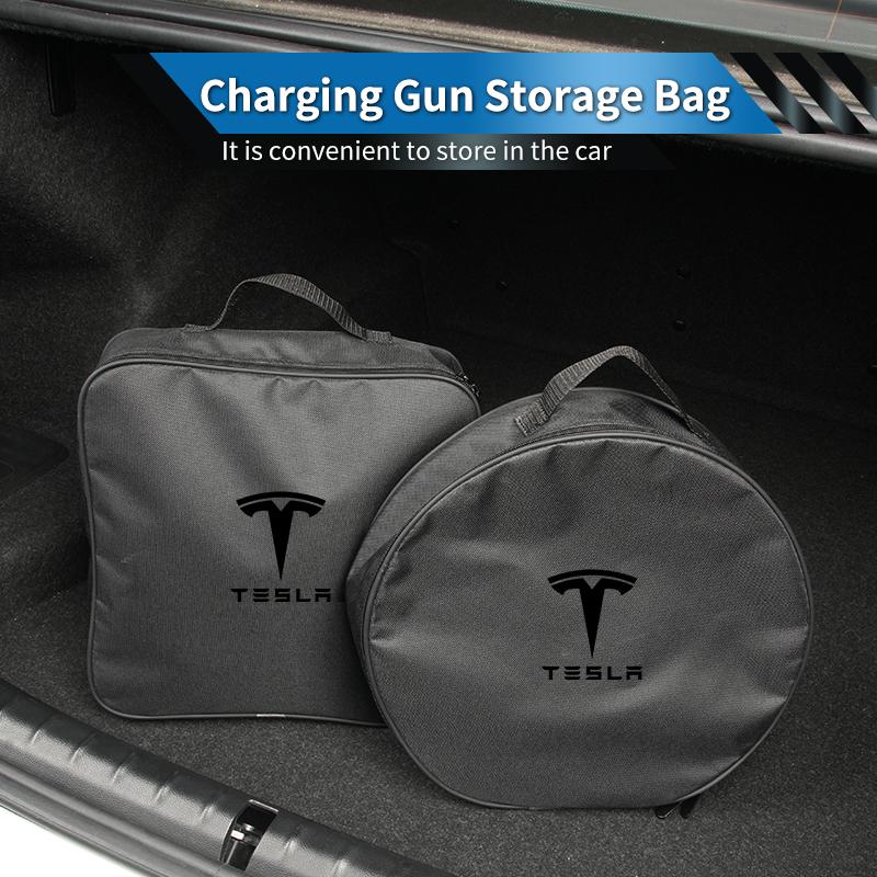 EV Car Valve Charging Cable Storage Box Electric Vehicle Charger Cables Carry Bag For Tesla Model 3 Y S X 2021 Roadster