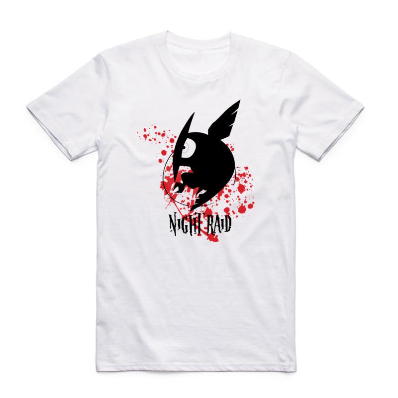

2019 Men Japanese Akame Ga Kill! Anime Print Fashion T Shirt Summer O-Neck Short Sleeve Tatsumi Akame Esdeath White T-shirt 4XL